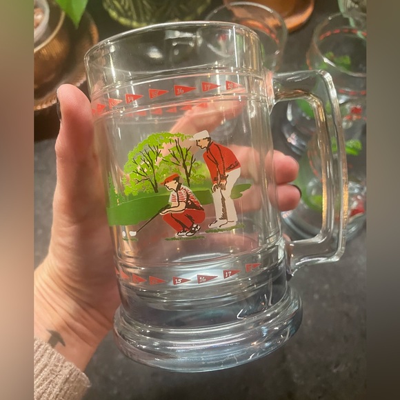 Vintage Usa Mens Princess House Golf Glass Mug Beer - Picture 5 of 5